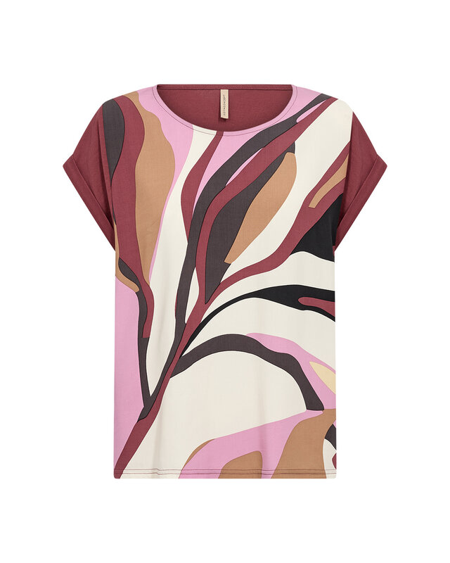 Soyaconcept T-Shirt Gail 2 - Oxblood Red Combi