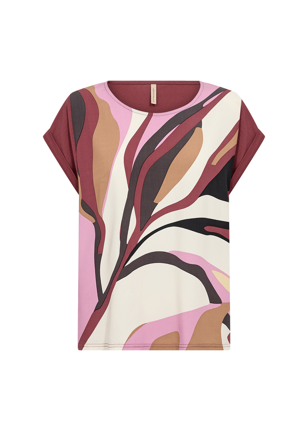Soyaconcept T-Shirt Gail 2 - Oxblood Red Combi