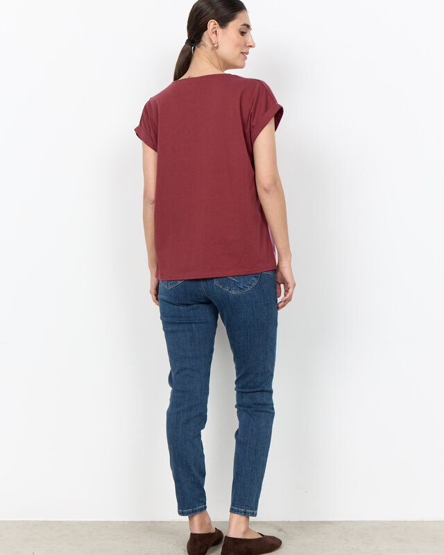 Soyaconcept T-Shirt Gail 2 - Oxblood Red Combi