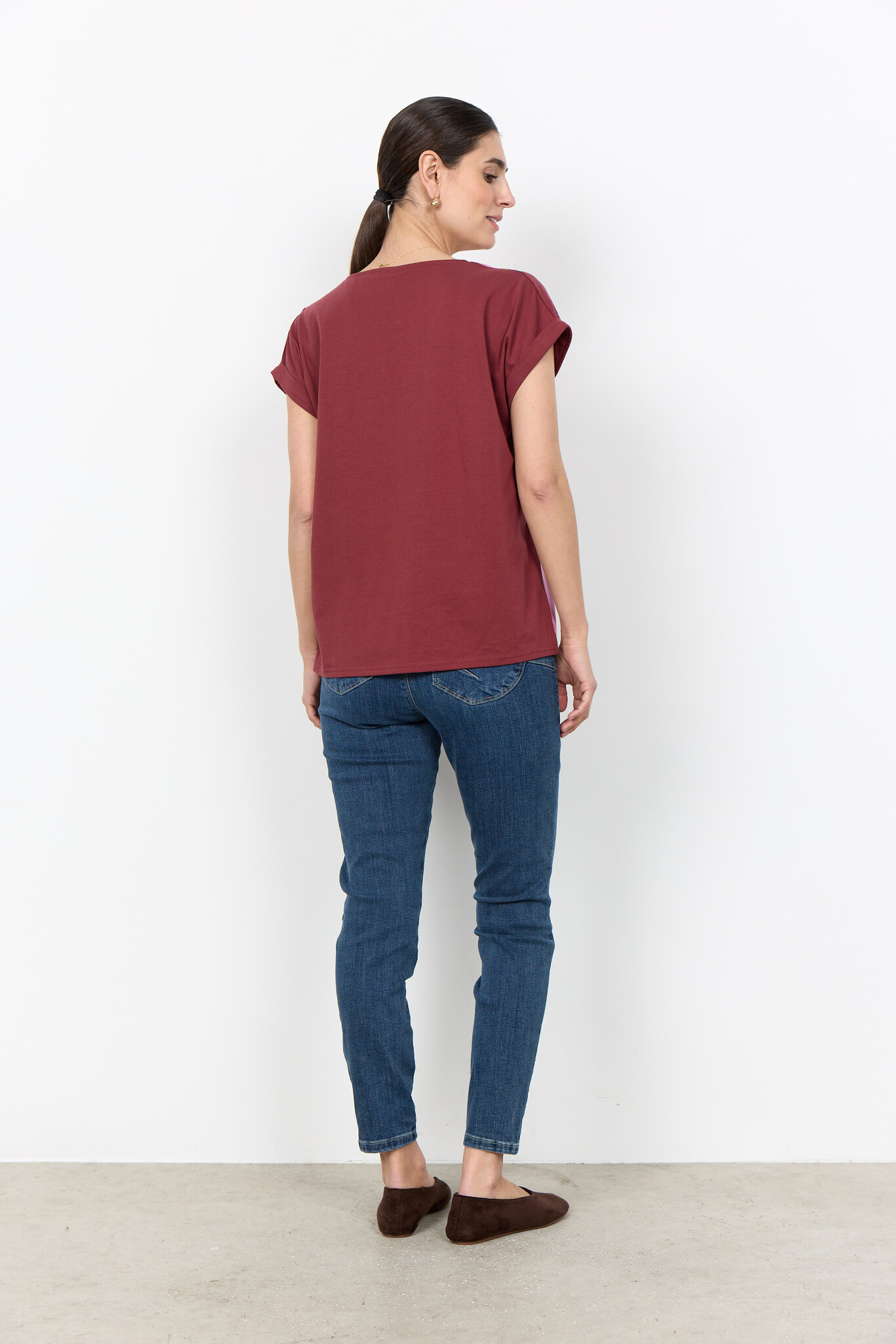 Soyaconcept T-Shirt Gail 2 - Oxblood Red Combi