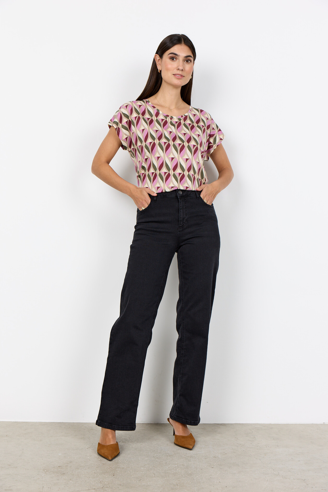 Soyaconcept Shirt Felicity AOP 551 - Oxblood Red Combi