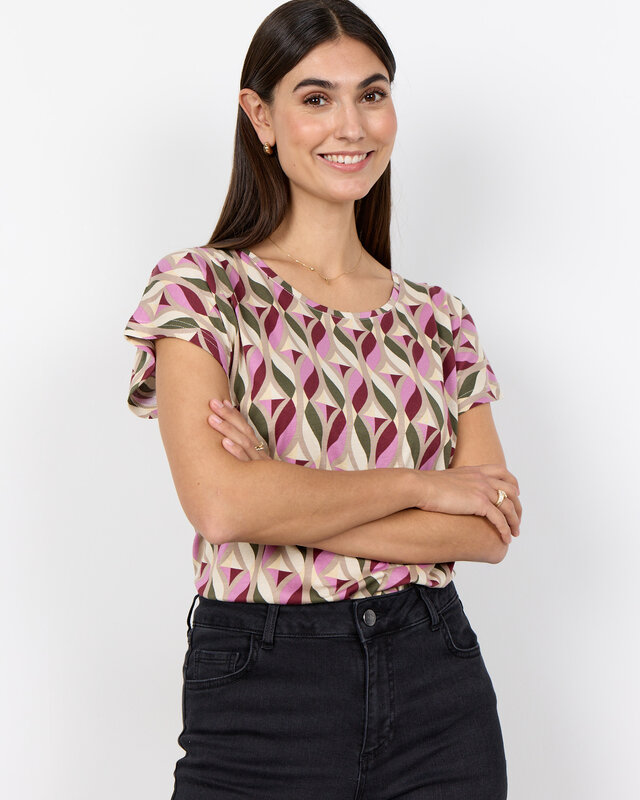Soyaconcept Shirt Felicity AOP 551 - Oxblood Red Combi