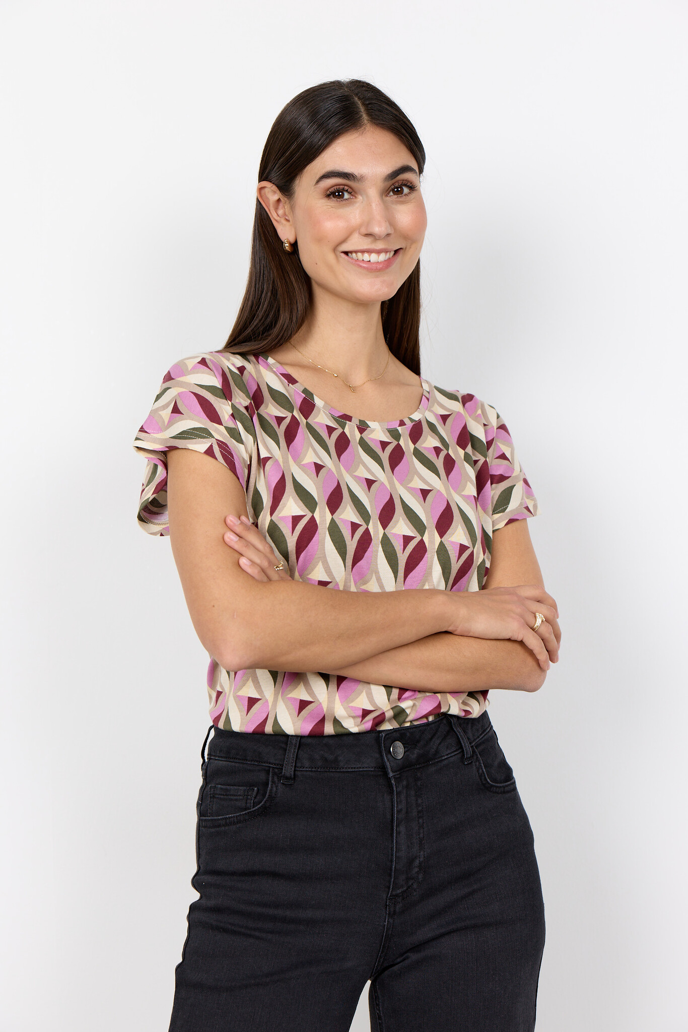 Soyaconcept Shirt Felicity AOP 551 - Oxblood Red Combi