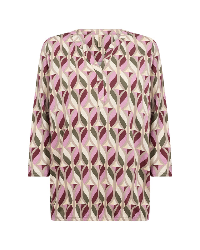 Soyaconcept Shirt Felicity AOP 552 - Oxblood Red Combi