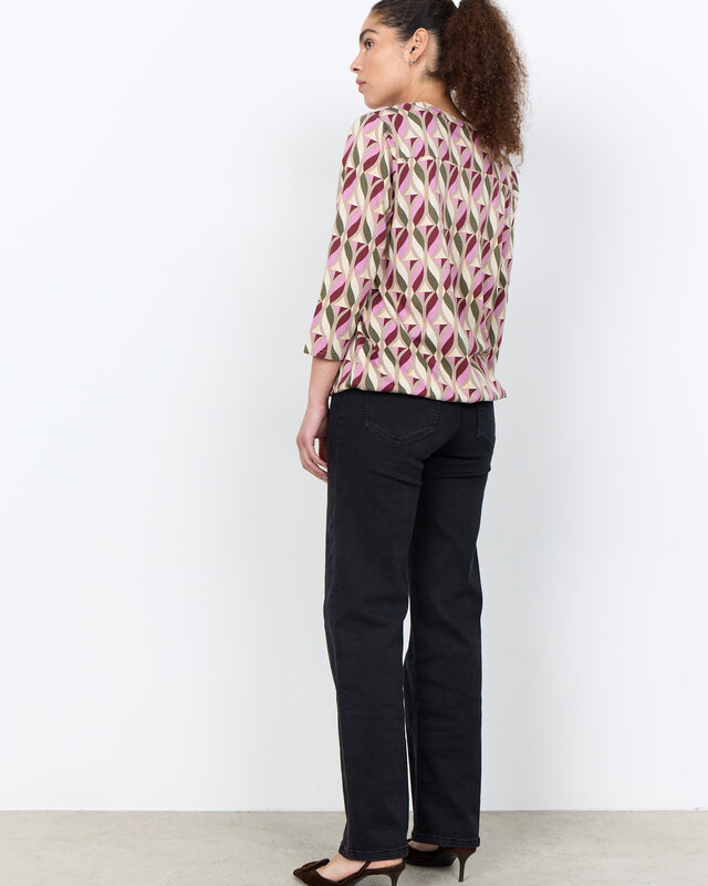 Soyaconcept Shirt Felicity AOP 552 - Oxblood Red Combi