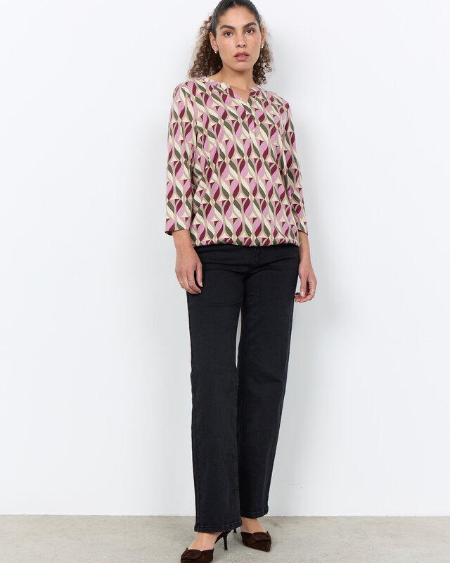 Soyaconcept Shirt Felicity AOP 552 - Oxblood Red Combi
