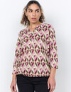 Soyaconcept Shirt Felicity AOP 552 - Oxblood Red Combi