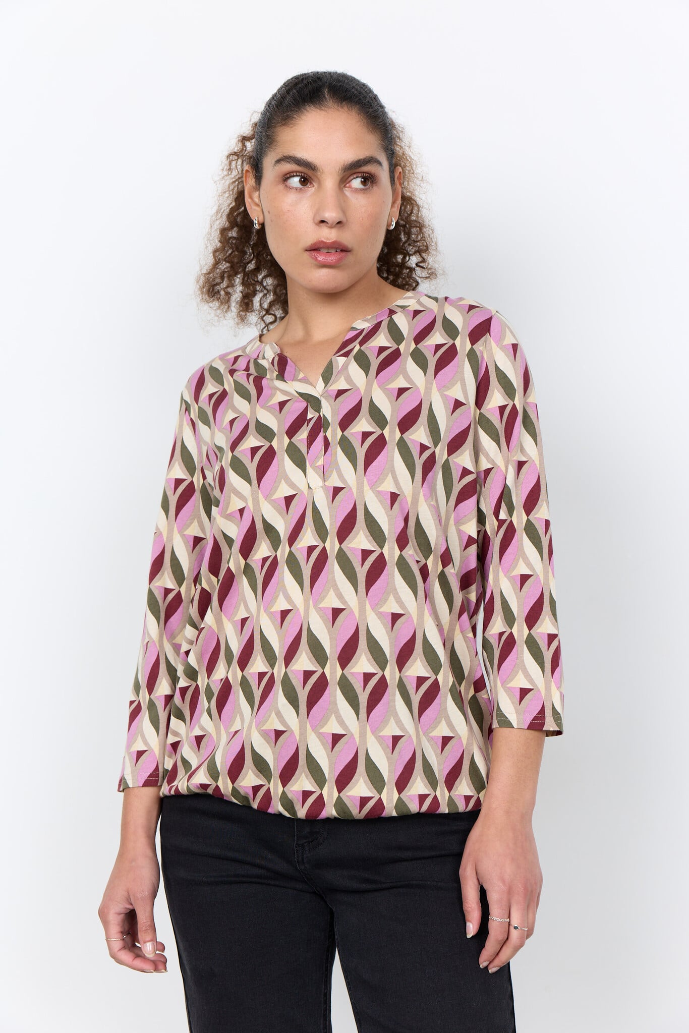 Soyaconcept Shirt Felicity AOP 552 - Oxblood Red Combi