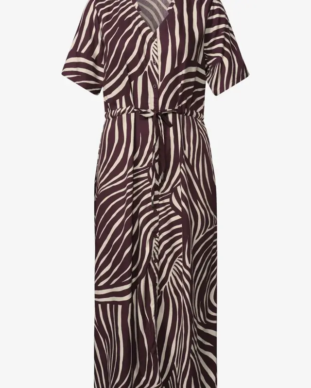Street One Midi Dress with Print - Rustic Rouge