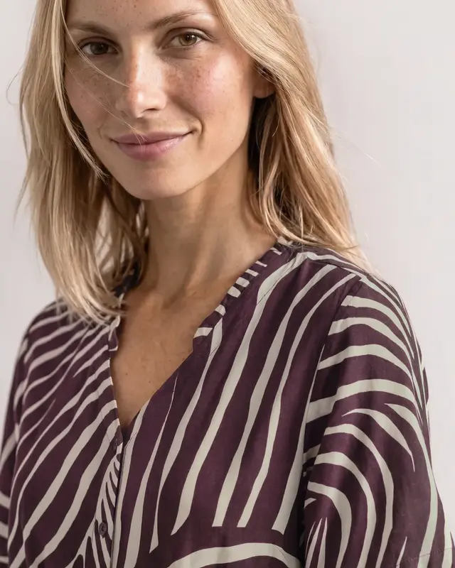 Street One Midi Dress with Print - Rustic Rouge