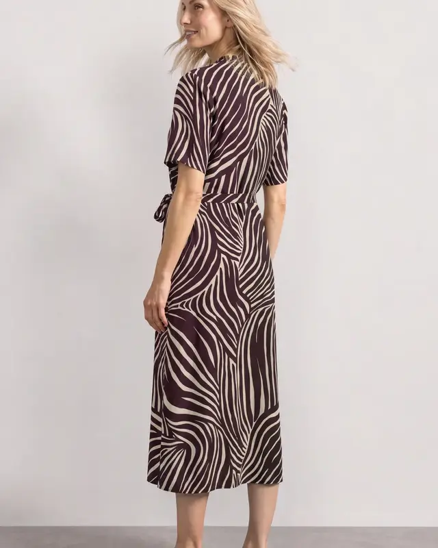 Street One Midi Dress with Print - Rustic Rouge