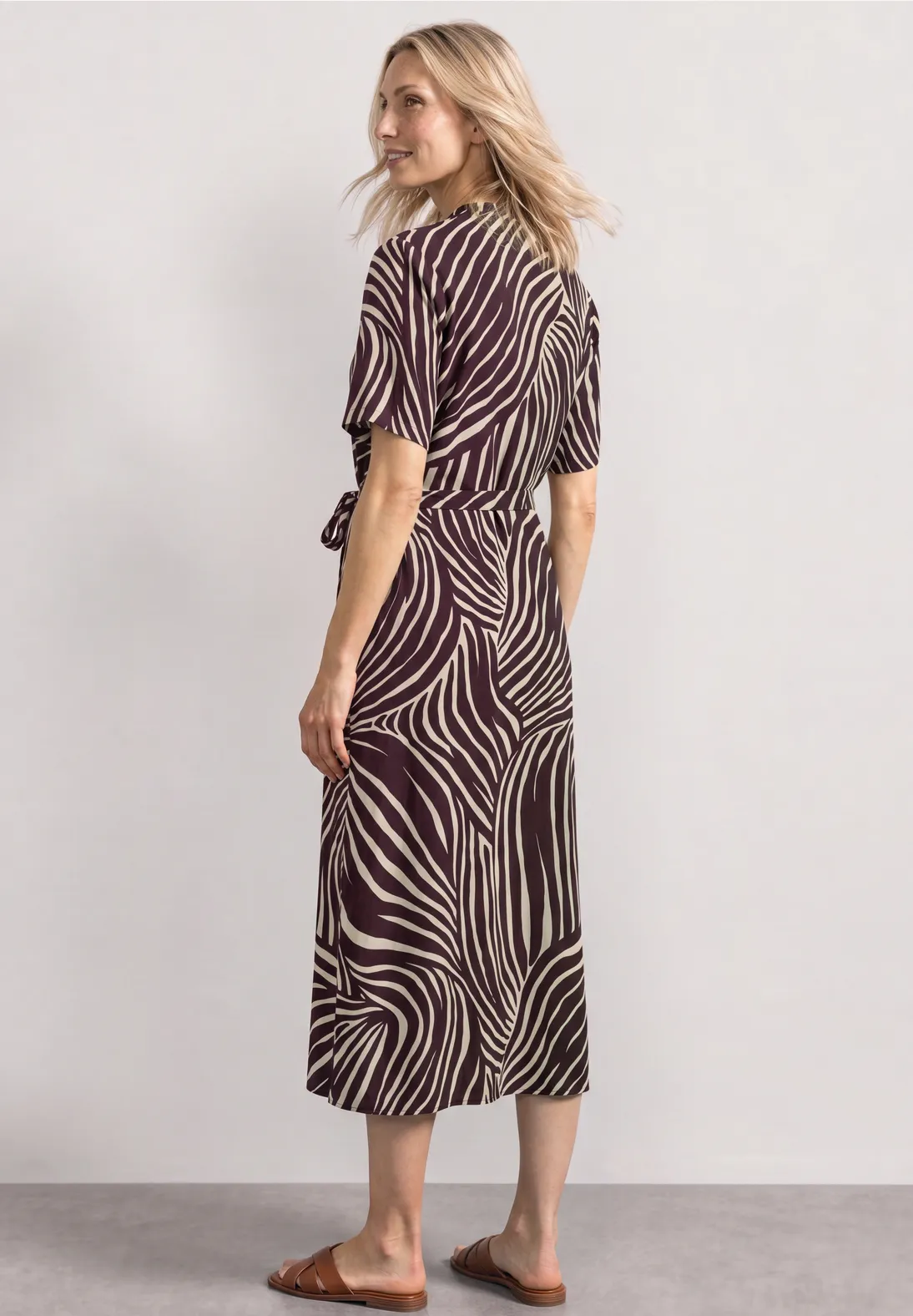 Street One Midi Kleid mit Print - Rustic Rouge