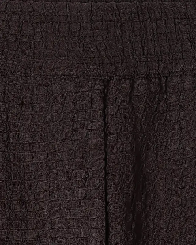 Cecil Wide Leg Pants Seersucker Neele - Brown Cacao