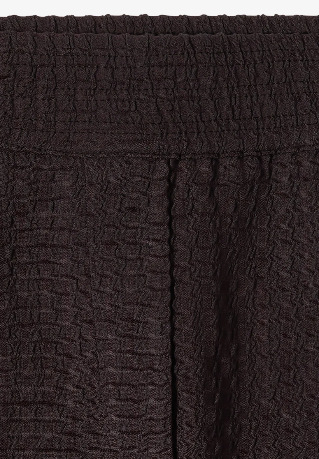 Cecil Wide Leg Pants Seersucker Neele - Brown Cacao