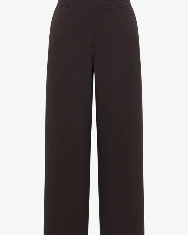 Cecil Wide Leg Hose Seersucker Neele - Brown Cacao