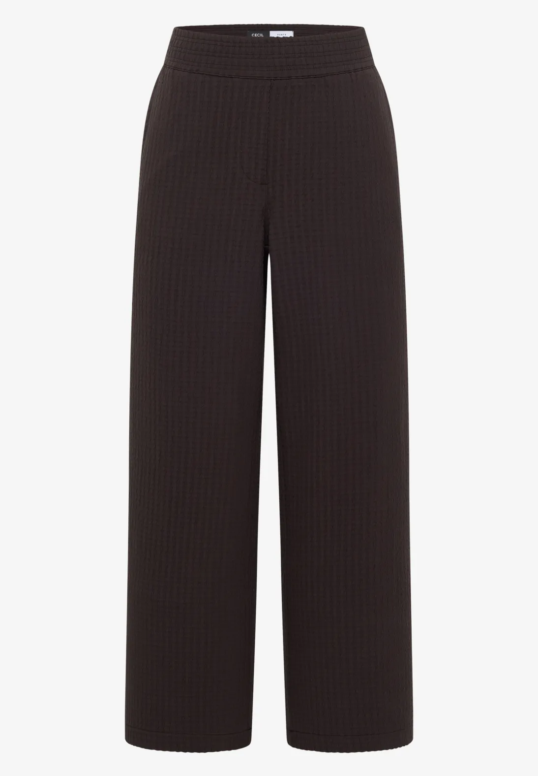 Cecil Wide Leg Pants Seersucker Neele - Brown Cacao