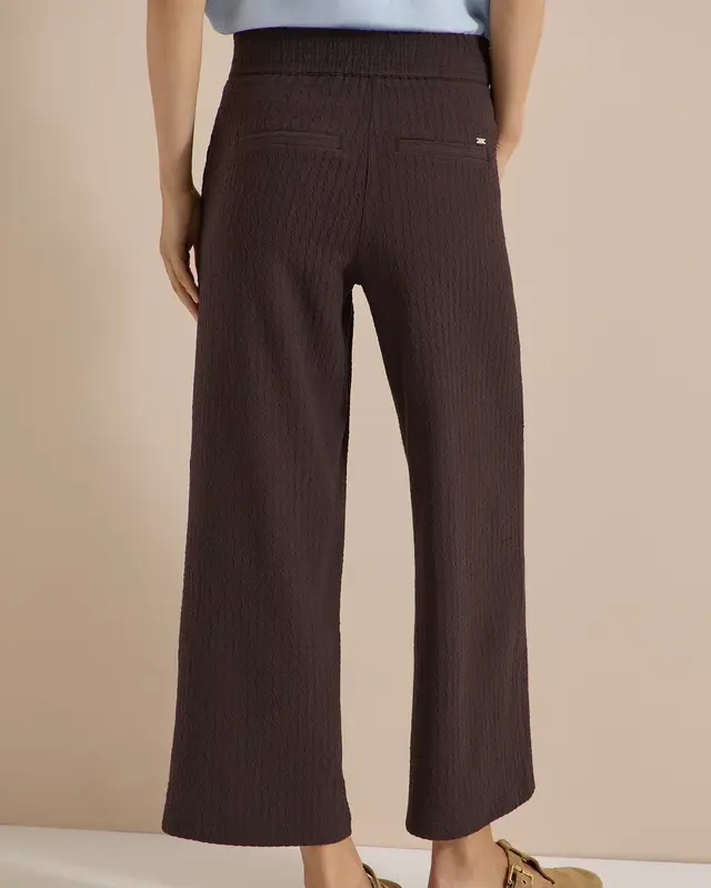 Cecil Wide Leg Hose Seersucker Neele - Brown Cacao
