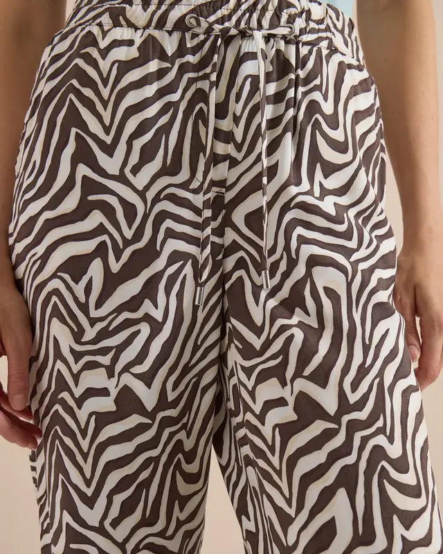 Cecil Zebra Print Broek Neele - Brown Cacao