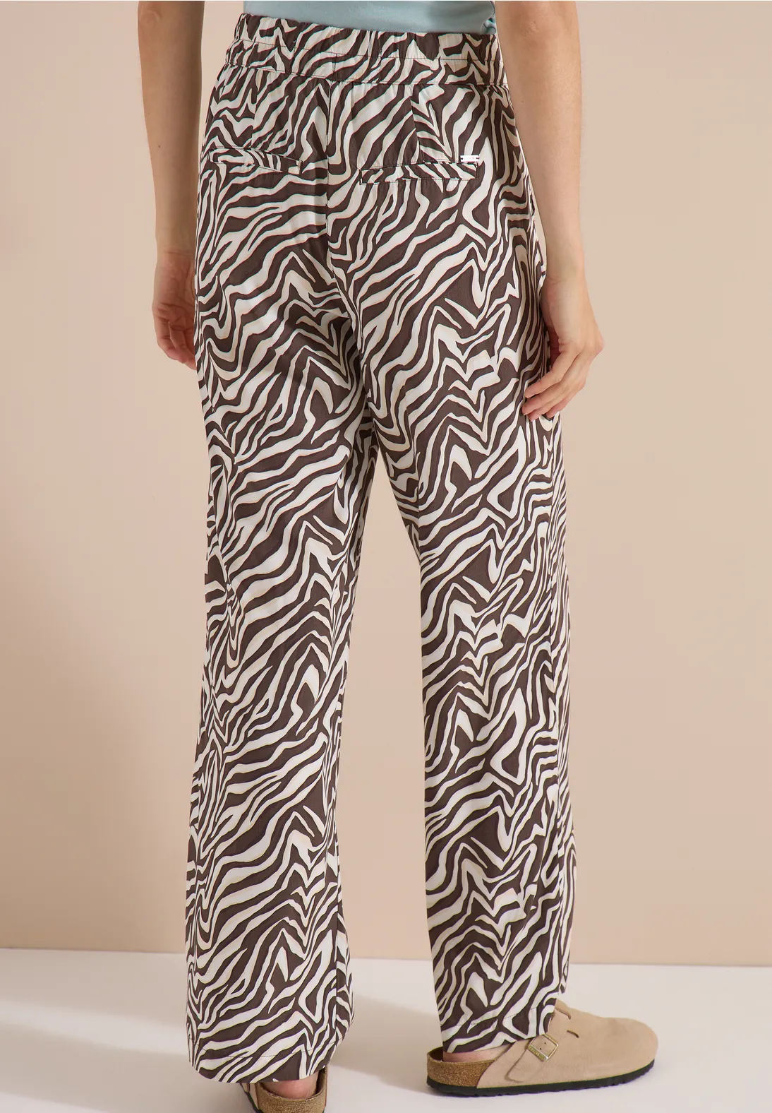 Cecil Zebra Print Pants Neele - Brown Cacao
