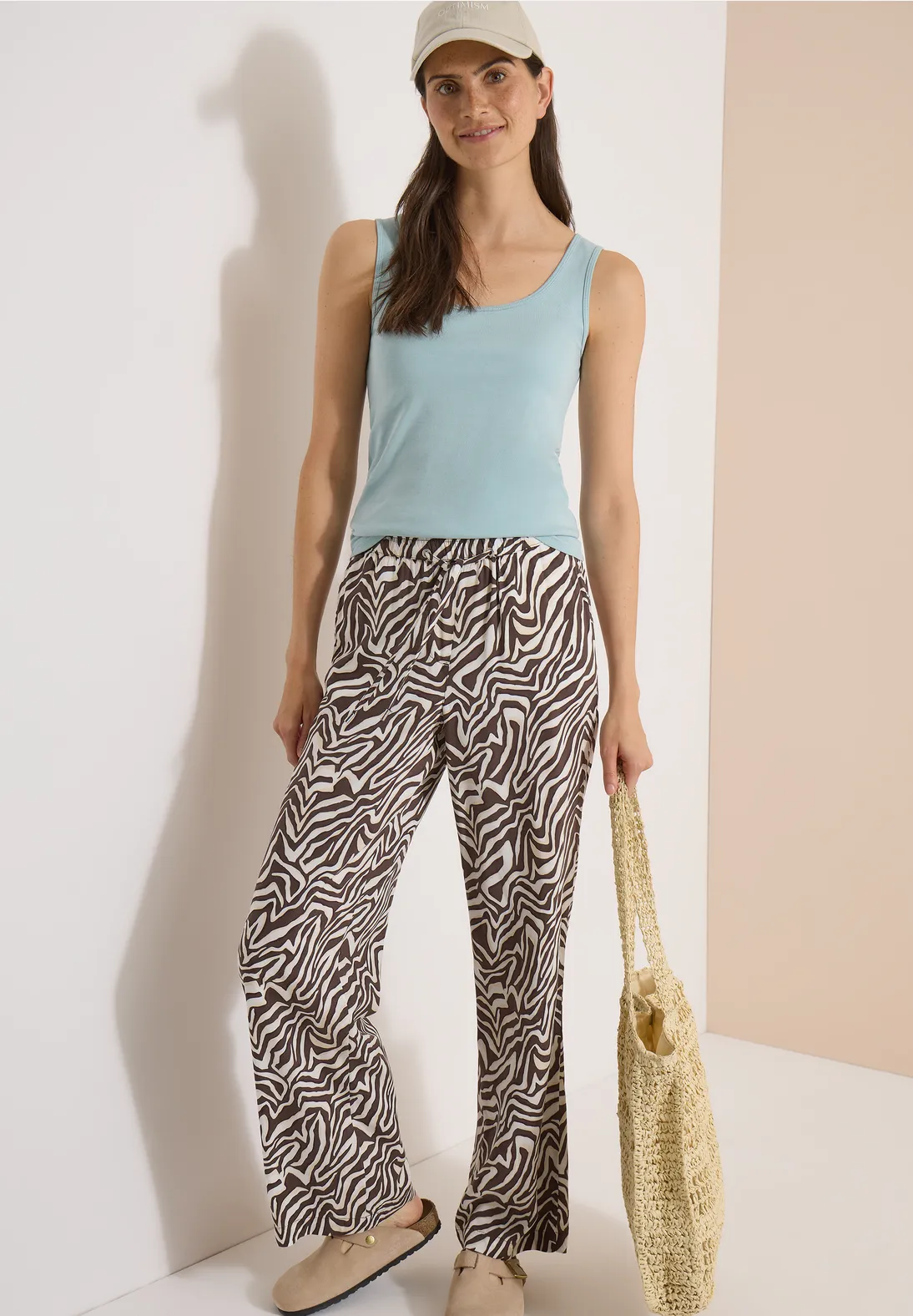 Cecil Zebra Print Pants Neele - Brown Cacao