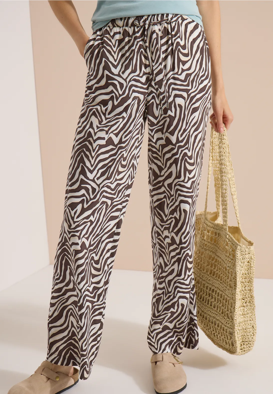 Cecil Zebra Muster Hose Neele - Brown Cacao