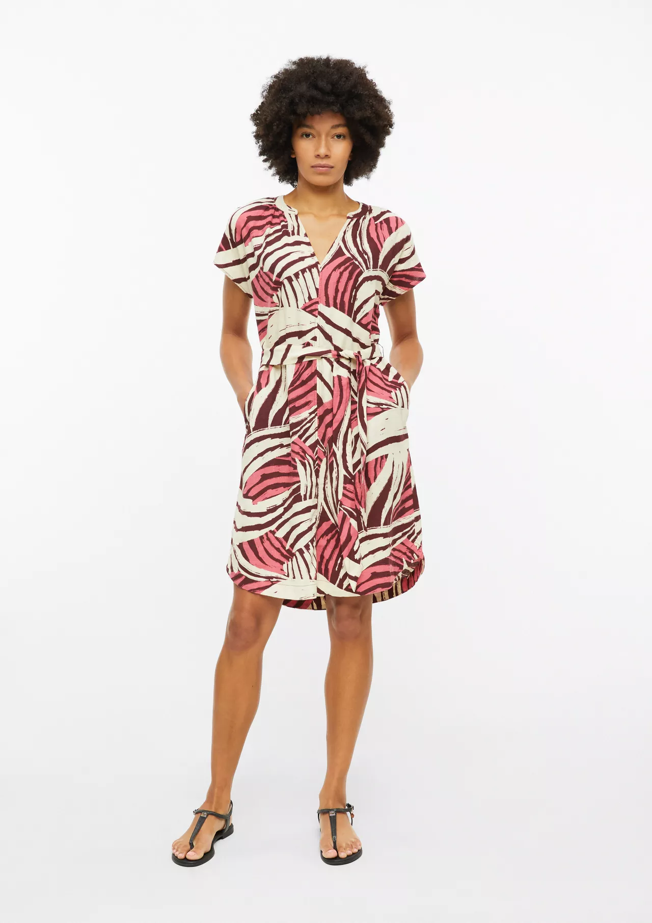 S. Oliver Leinenmix Kleid - Pink