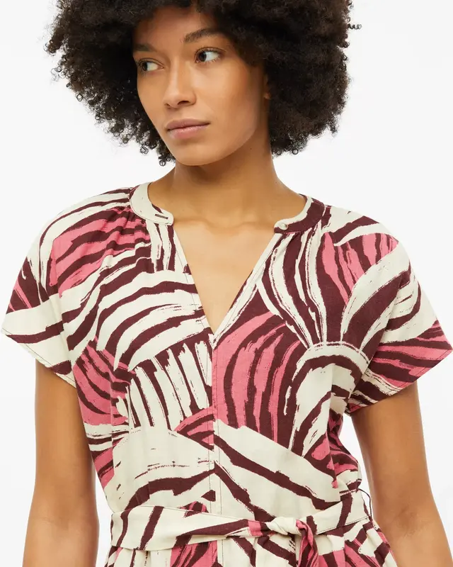 S. Oliver Linnenmix Jurk - Pink