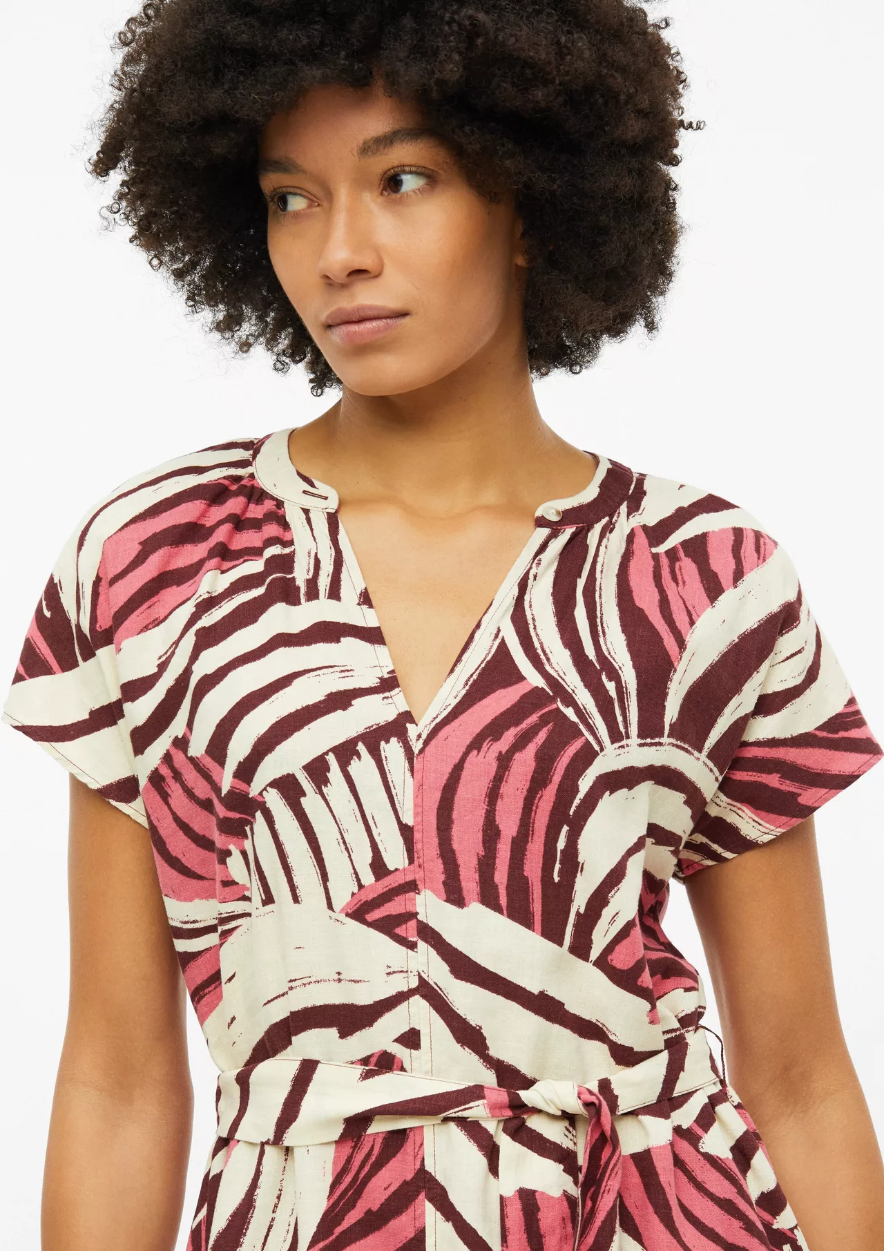 S. Oliver Linnenmix Jurk - Pink