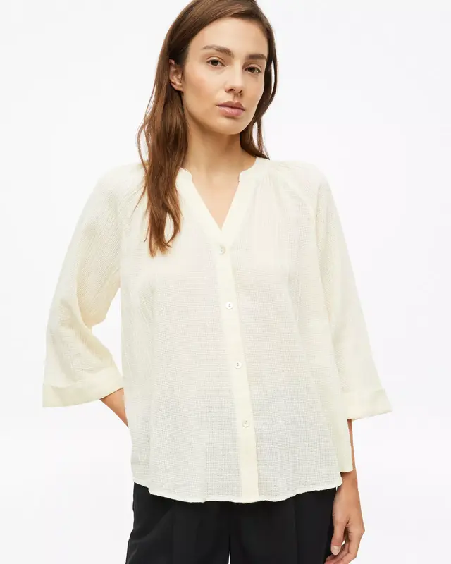 S. Oliver Struktur Bluse - Cream