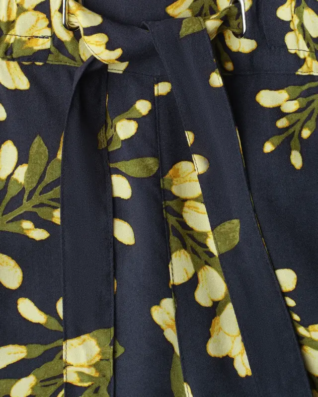 Street One Studio Mid Waist Short Flowerprint - Maritime Blue