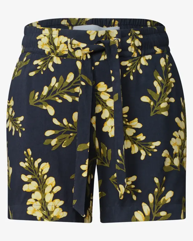 Street One Studio Mid Waist Short Blumenprint - Maritime Blue