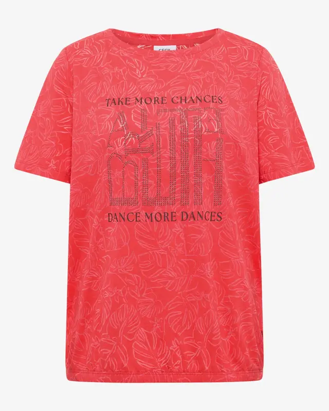 Cecil Burn-Out Shirt - Coral