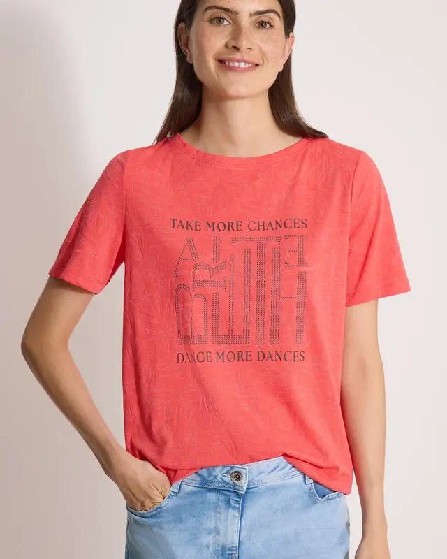 Cecil Burn-Out Shirt - Coral