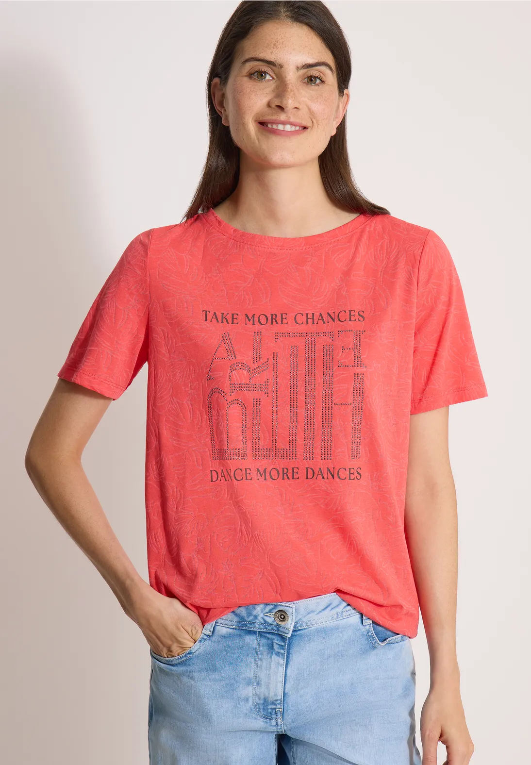 Cecil Burn-Out Shirt - Coral