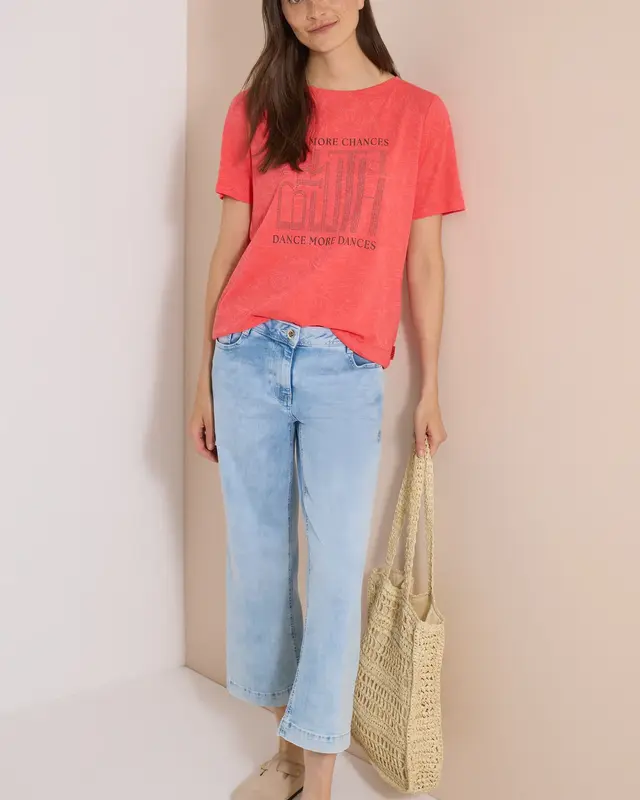 Cecil Burn-Out Shirt - Coral