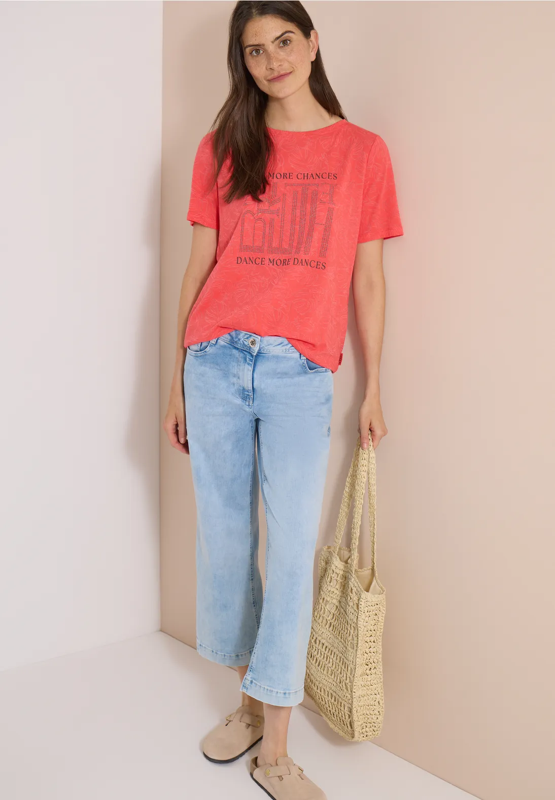 Cecil Burn-Out Shirt - Coral