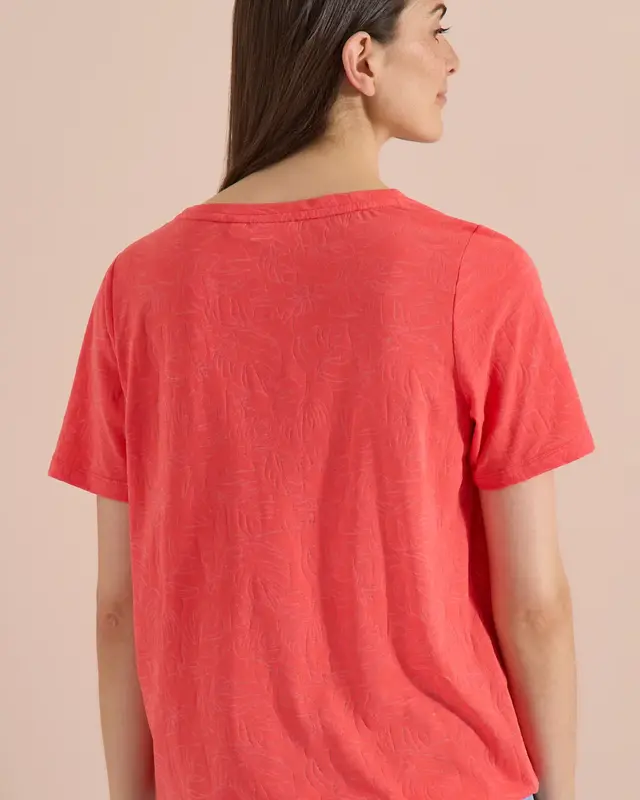 Cecil Burn-Out Shirt - Coral