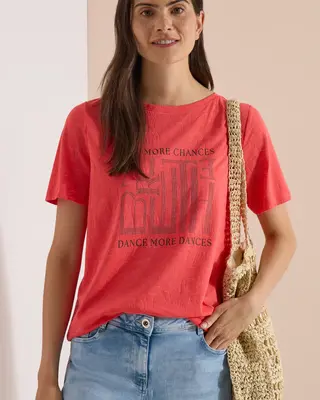 Cecil Burn-Out Shirt - Coral
