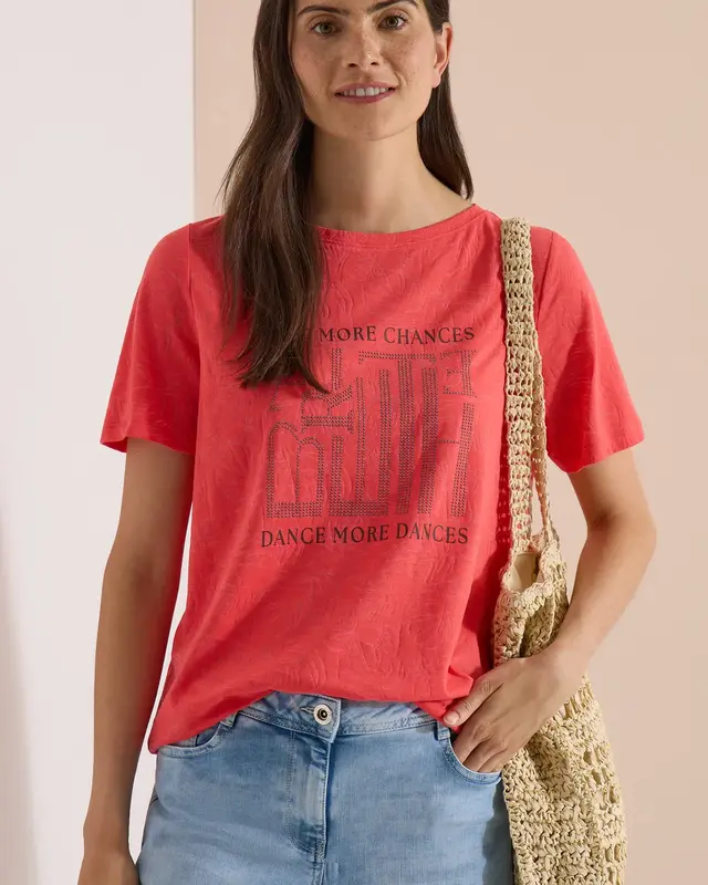 Cecil Burn-Out Shirt - Coral