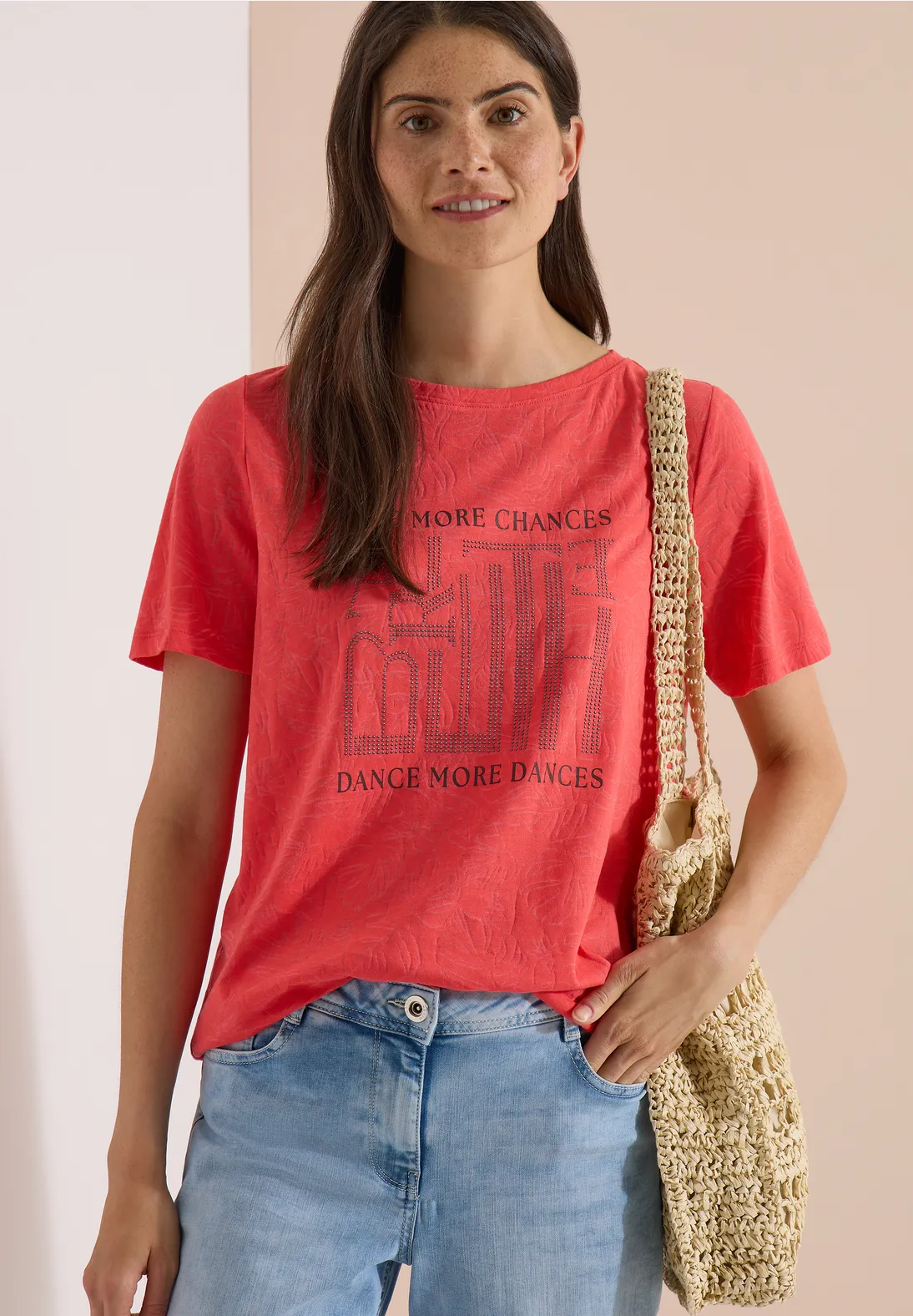 Cecil Burn-Out Shirt - Coral