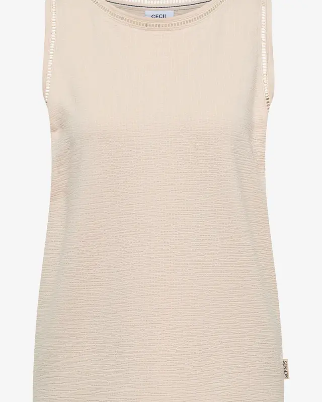 Cecil Top with Lace Detail - Pearl Beige