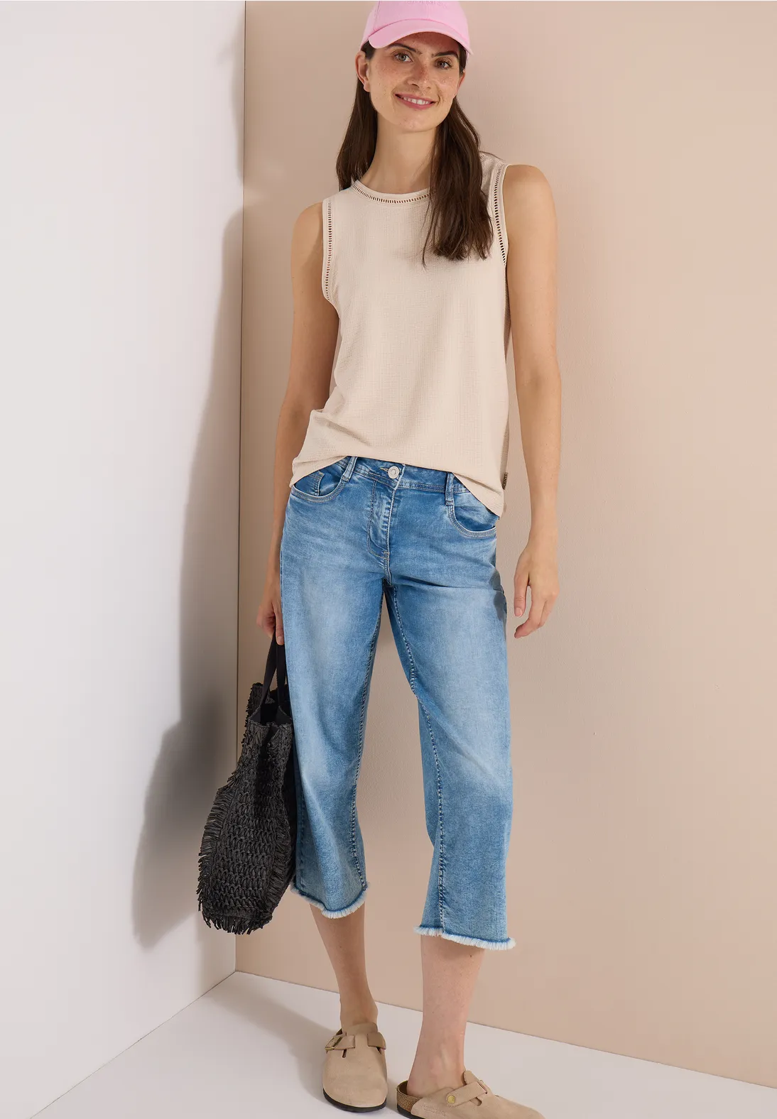 Cecil Top with Lace Detail - Pearl Beige