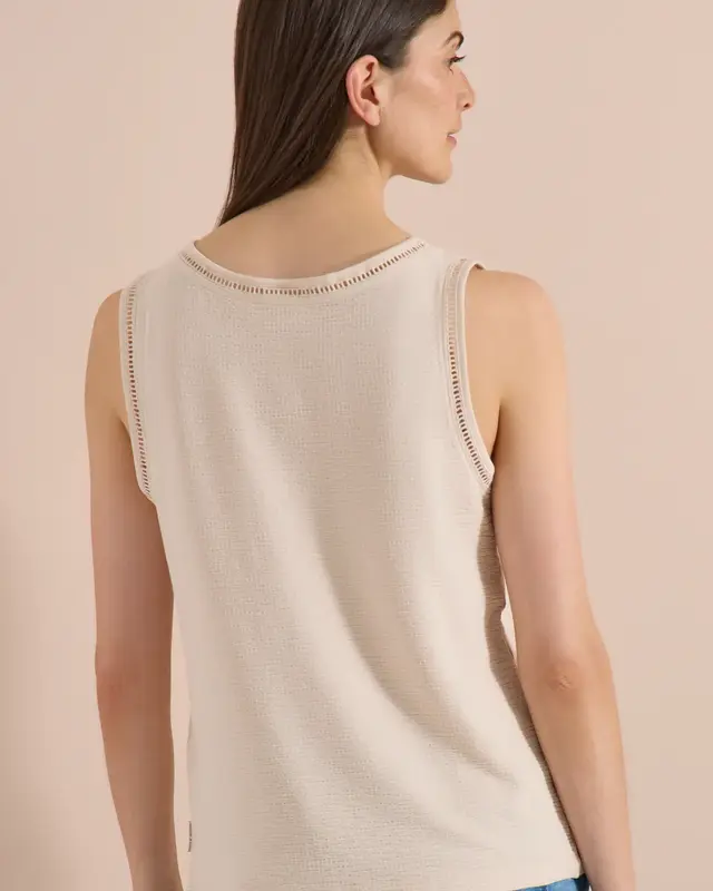 Cecil Top mit Spitze - Pearl Beige