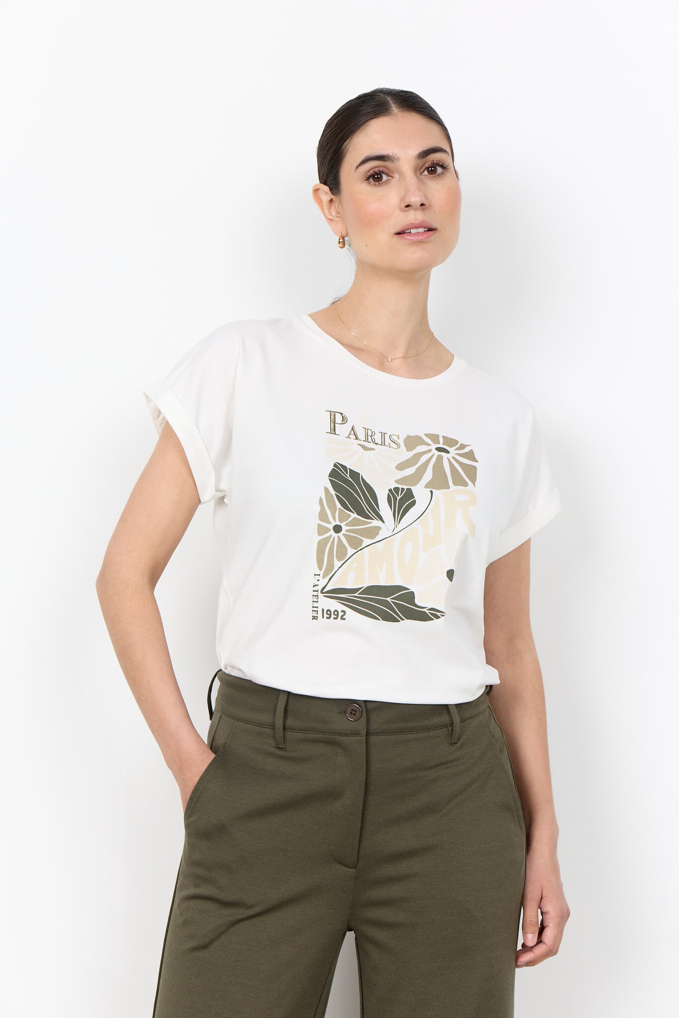 Soyaconcept T-Shirt Rina FP 26 - Grape Leaf Combi