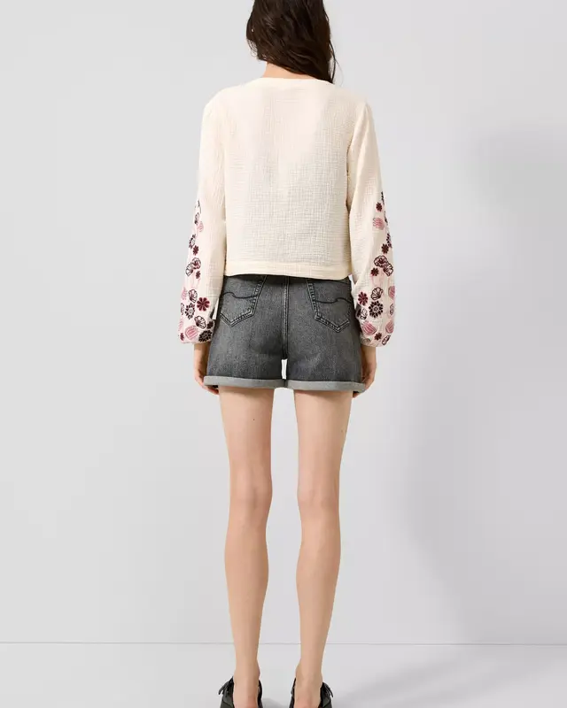 QS by S. Oliver Blouse with Embroidery - Cream
