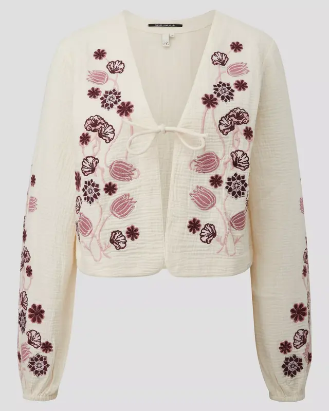 QS by S. Oliver Bluse mit Stickerei - Cream