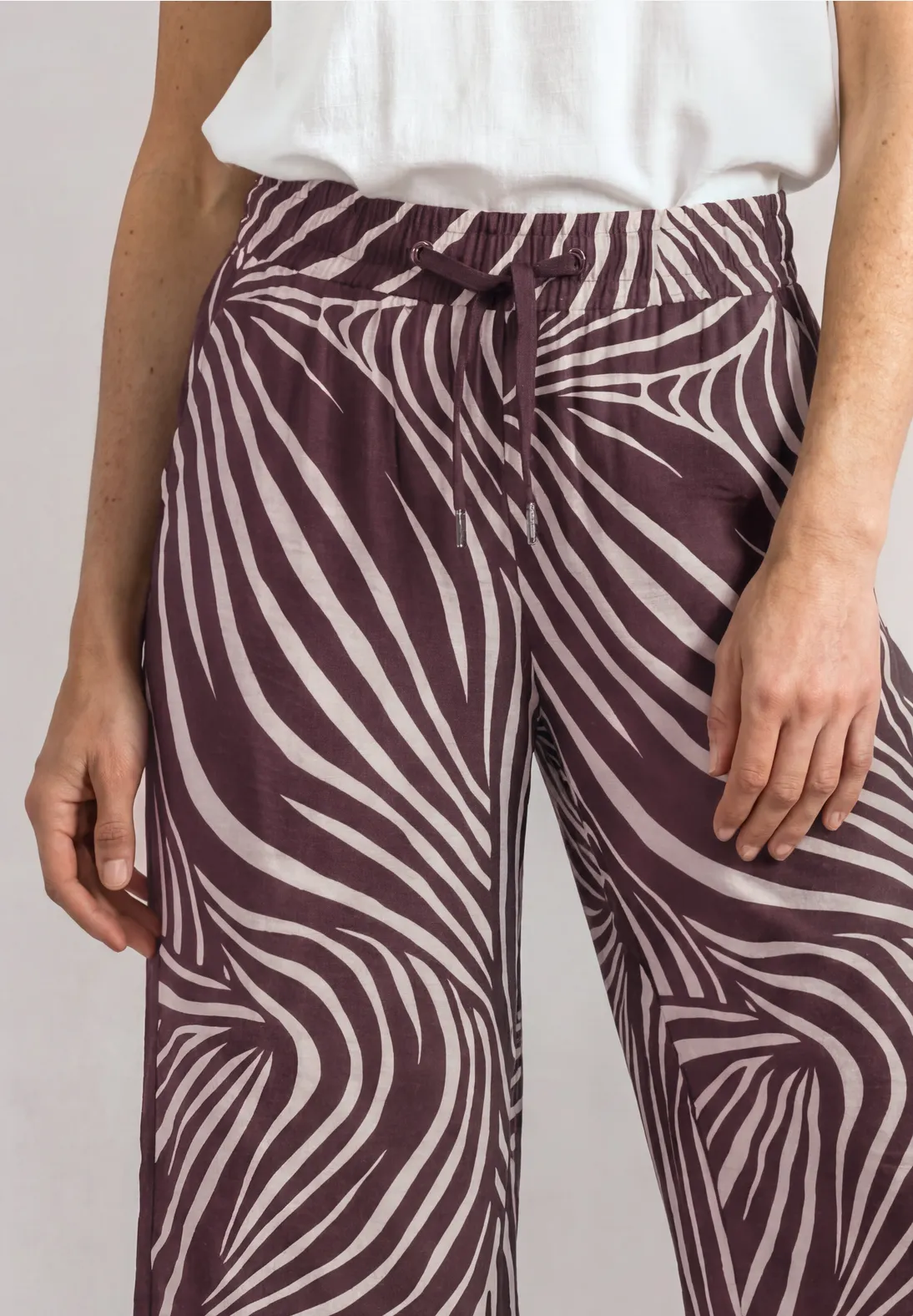 Street One Wide Leg Pants - Rustic Rouge
