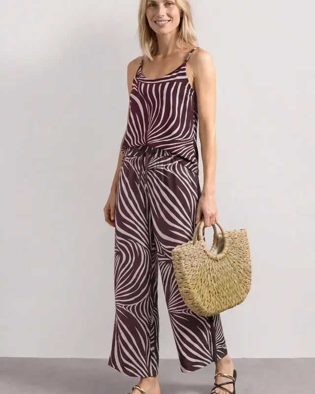 Street One Wide Leg Pants - Rustic Rouge