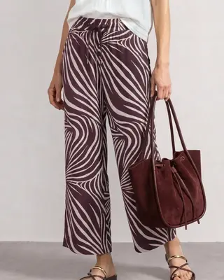 Street One Wide Leg Hose - Rustic Rouge