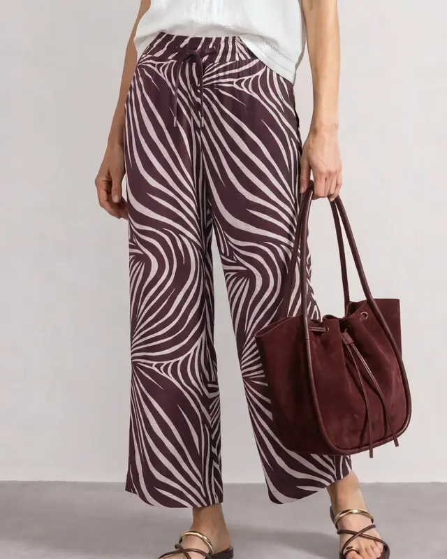 Street One Wide Leg Pants - Rustic Rouge